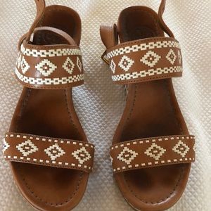 Tory Burch platform wedge printed sandals